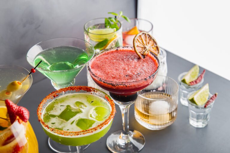 Alcoholic cocktails and drinks compilation from studio.